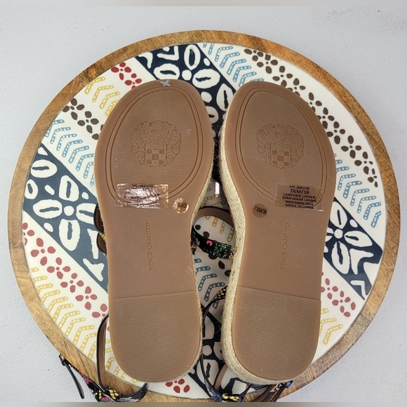 Vince Camuto Aevie Snake Print Leather Strappy Platform Espadrille Wedge Sandals - Picture 9 of 9